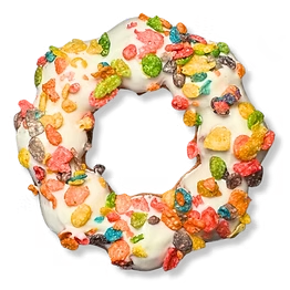 Milk Pebbles mochi donut