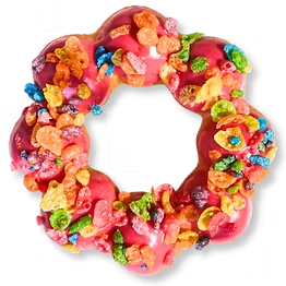 Rainbow Raspberry mochi donut
