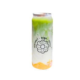 Mango Matcha boba drink