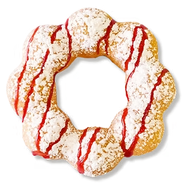 Raspberry Funnel Cake mochi donut
